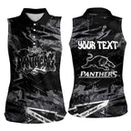 Personalized Penrith Panthers Women Sleeveless Polo Shirt Graffiti Grunge Abstract Urban Street Style Design