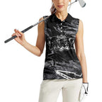 Personalized Penrith Panthers Women Sleeveless Polo Shirt Graffiti Grunge Abstract Urban Street Style Design