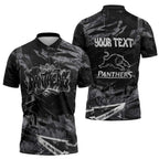 Personalized Penrith Panthers Zipper Polo Shirt Graffiti Grunge Abstract Urban Street Style Design
