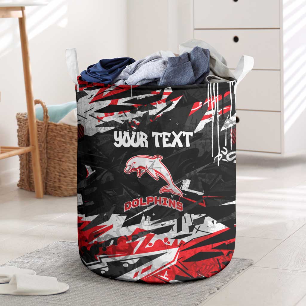 Personalized Dolphins Laundry Basket Graffiti Grunge Abstract Urban Street Style Design