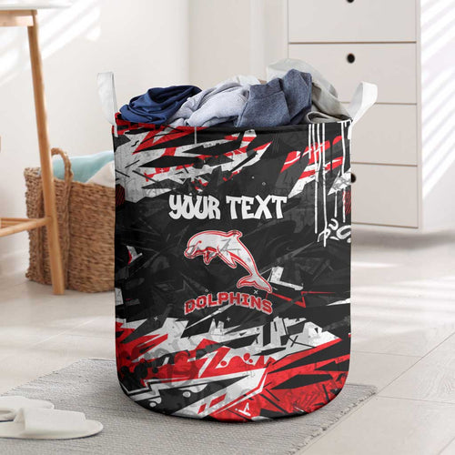 Personalized Dolphins Laundry Basket Graffiti Grunge Abstract Urban Street Style Design
