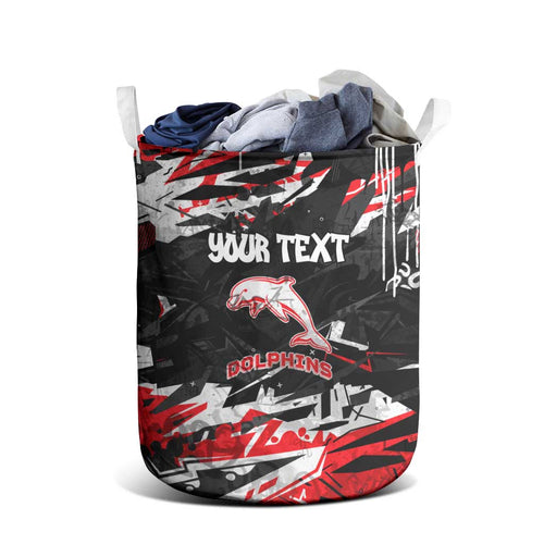 Personalized Dolphins Laundry Basket Graffiti Grunge Abstract Urban Street Style Design
