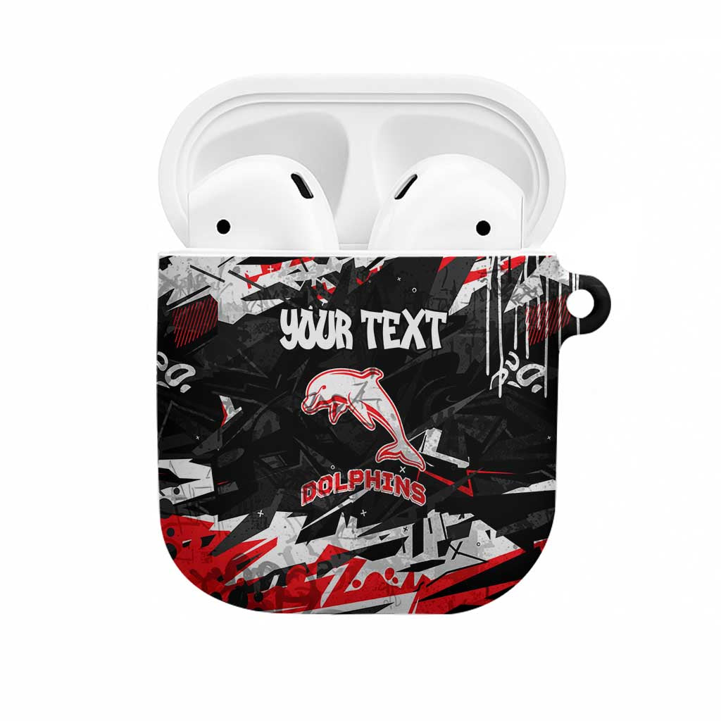 Personalized Dolphins AirPods Case Graffiti Grunge Abstract Urban Street Style Design