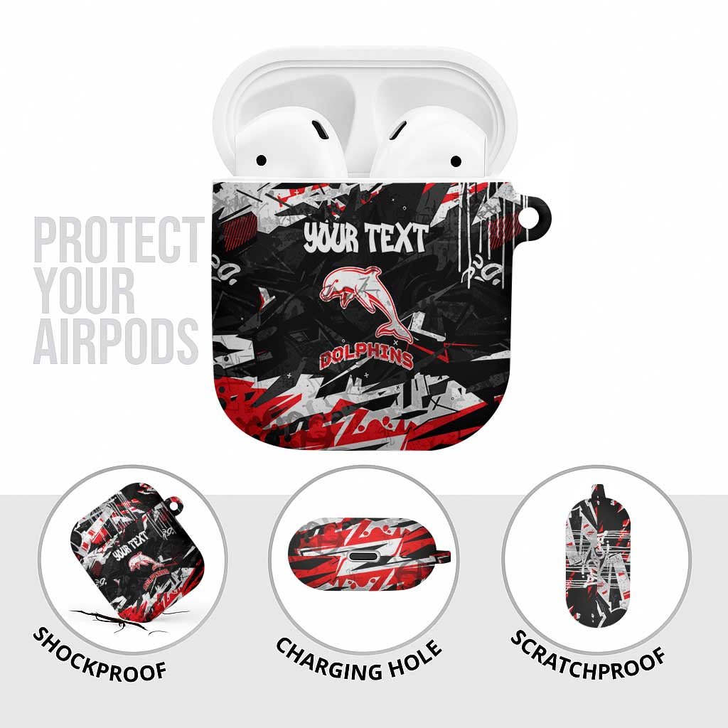 Personalized Dolphins AirPods Case Graffiti Grunge Abstract Urban Street Style Design