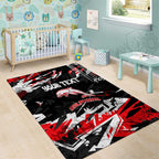 Personalized Dolphins Area Rug Graffiti Grunge Abstract Urban Street Style Design
