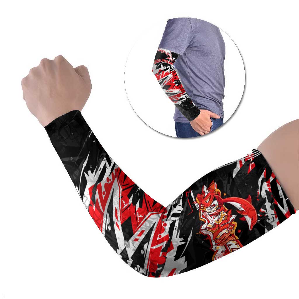 Personalized Dolphins Arm Sleeves Graffiti Grunge Abstract Urban Street Style Design