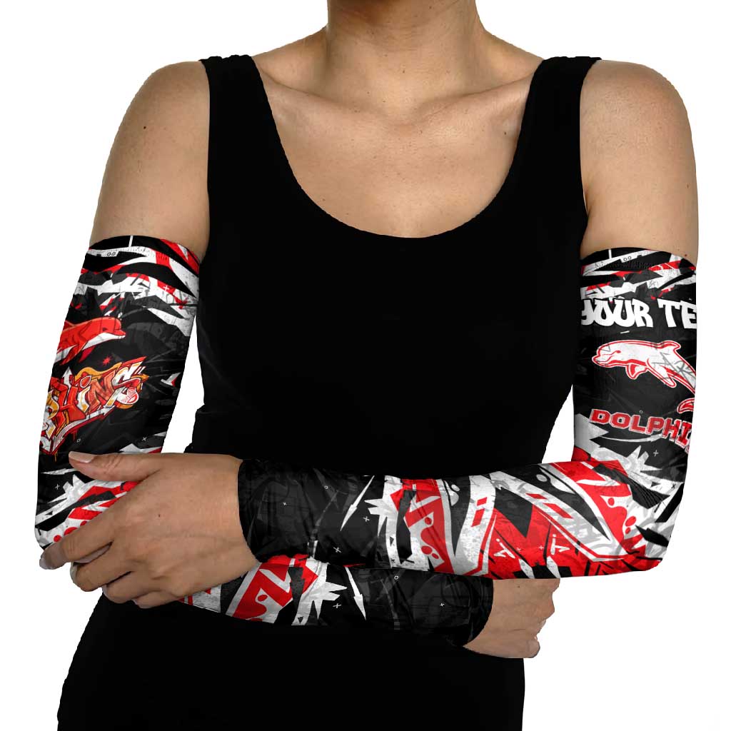Personalized Dolphins Arm Sleeves Graffiti Grunge Abstract Urban Street Style Design