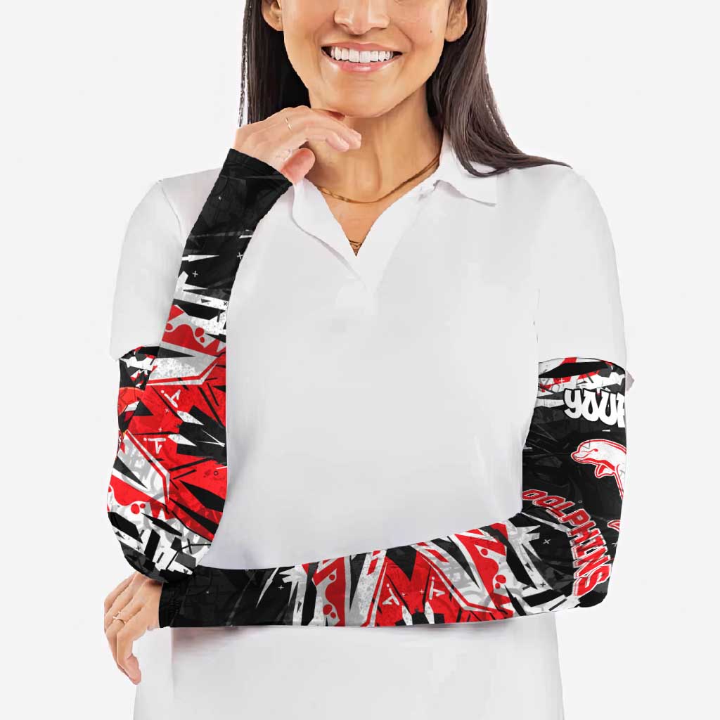 Personalized Dolphins Arm Sleeves Graffiti Grunge Abstract Urban Street Style Design