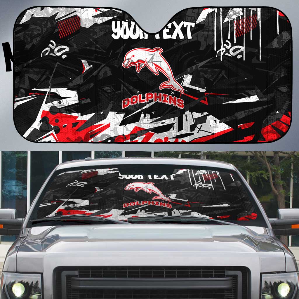 Personalized Dolphins Auto Sun Shade Graffiti Grunge Abstract Urban Street Style Design