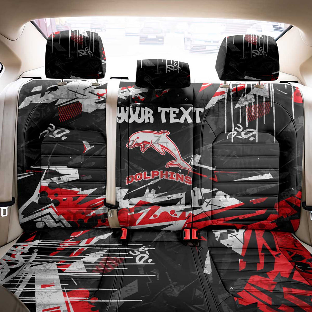 Personalized Dolphins Back Car Seat Cover Graffiti Grunge Abstract Urban Street Style Design