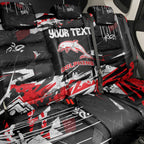Personalized Dolphins Back Car Seat Cover Graffiti Grunge Abstract Urban Street Style Design