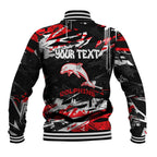 Personalized Dolphins Baseball Jacket Graffiti Grunge Abstract Urban Street Style Design