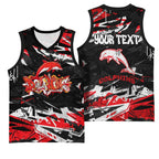 Personalized Dolphins Basketball Jersey Graffiti Grunge Abstract Urban Street Style Design