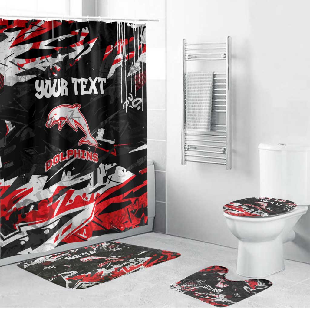 Personalized Dolphins Bathroom Set Graffiti Grunge Abstract Urban Street Style Design
