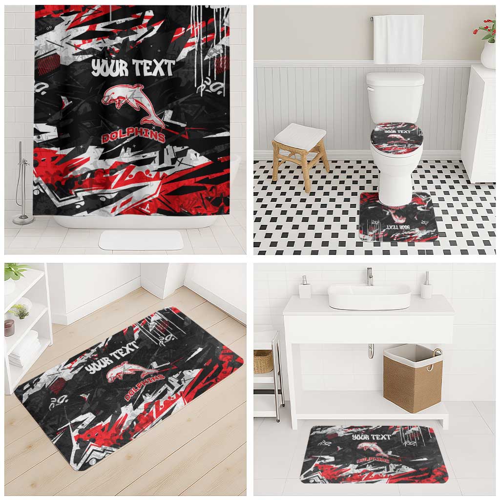 Personalized Dolphins Bathroom Set Graffiti Grunge Abstract Urban Street Style Design