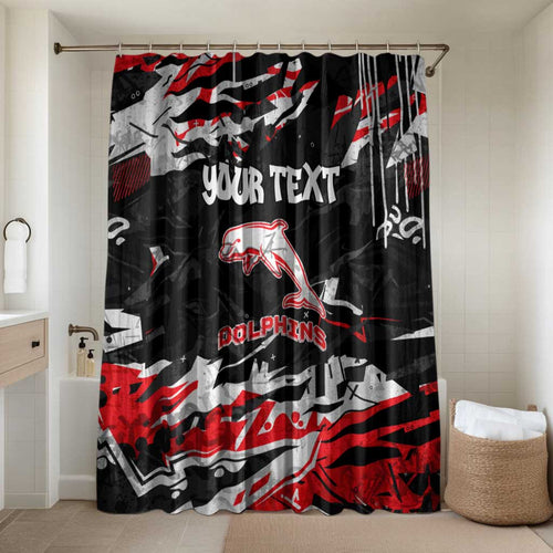 Personalized Dolphins Bathroom Set Graffiti Grunge Abstract Urban Street Style Design