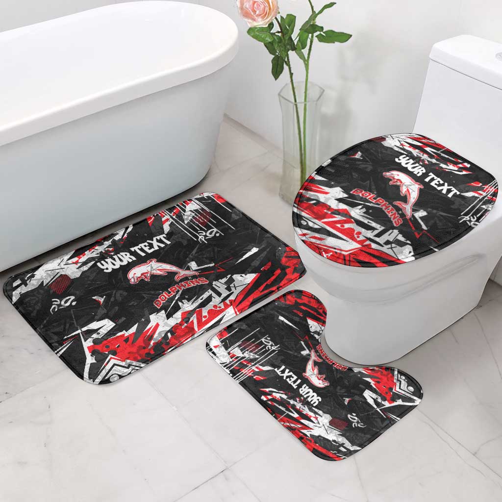 Personalized Dolphins Bathroom Set Graffiti Grunge Abstract Urban Street Style Design