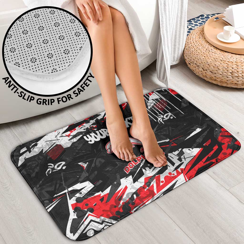 Personalized Dolphins Bathroom Set Graffiti Grunge Abstract Urban Street Style Design