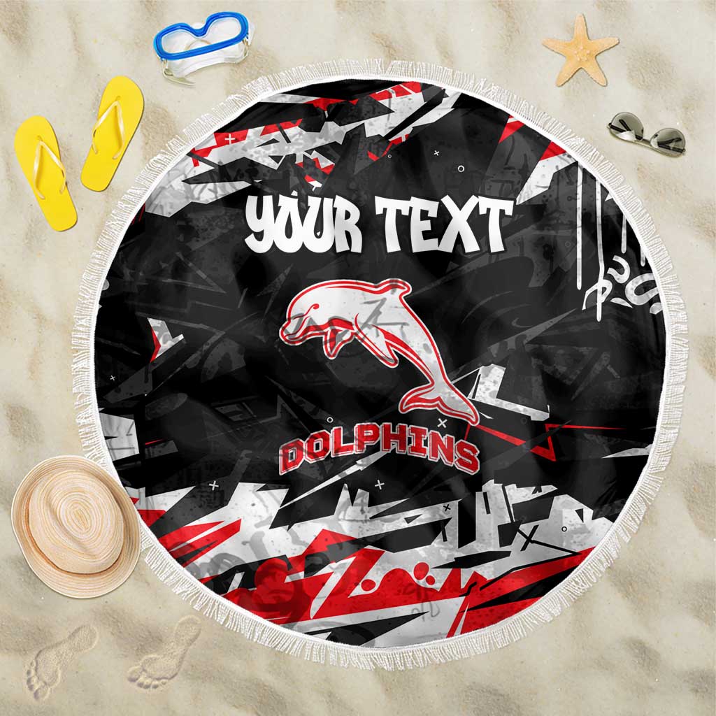 Personalized Dolphins Beach Blanket Graffiti Grunge Abstract Urban Street Style Design