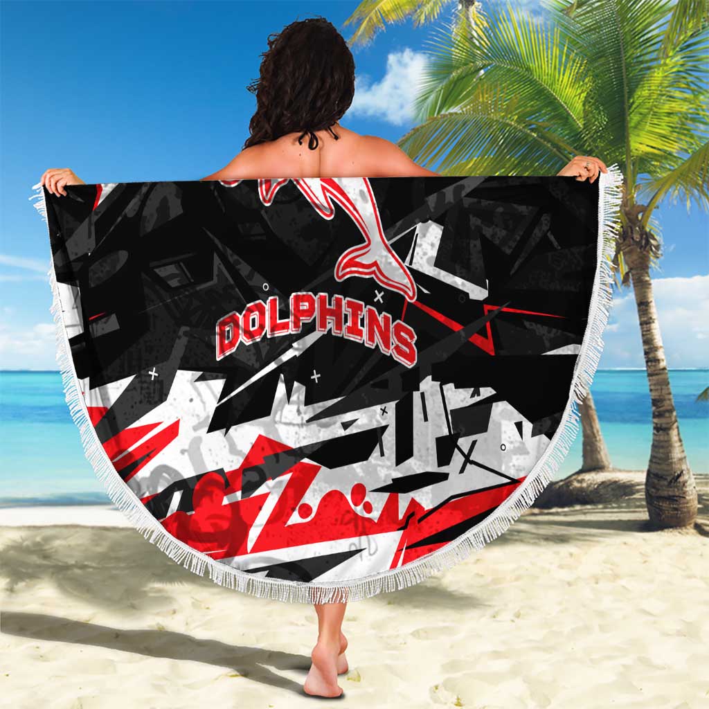 Personalized Dolphins Beach Blanket Graffiti Grunge Abstract Urban Street Style Design