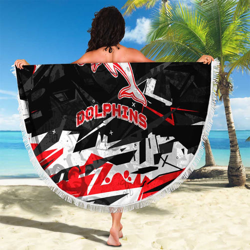 Personalized Dolphins Beach Blanket Graffiti Grunge Abstract Urban Street Style Design