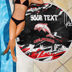 Personalized Dolphins Beach Blanket Graffiti Grunge Abstract Urban Street Style Design