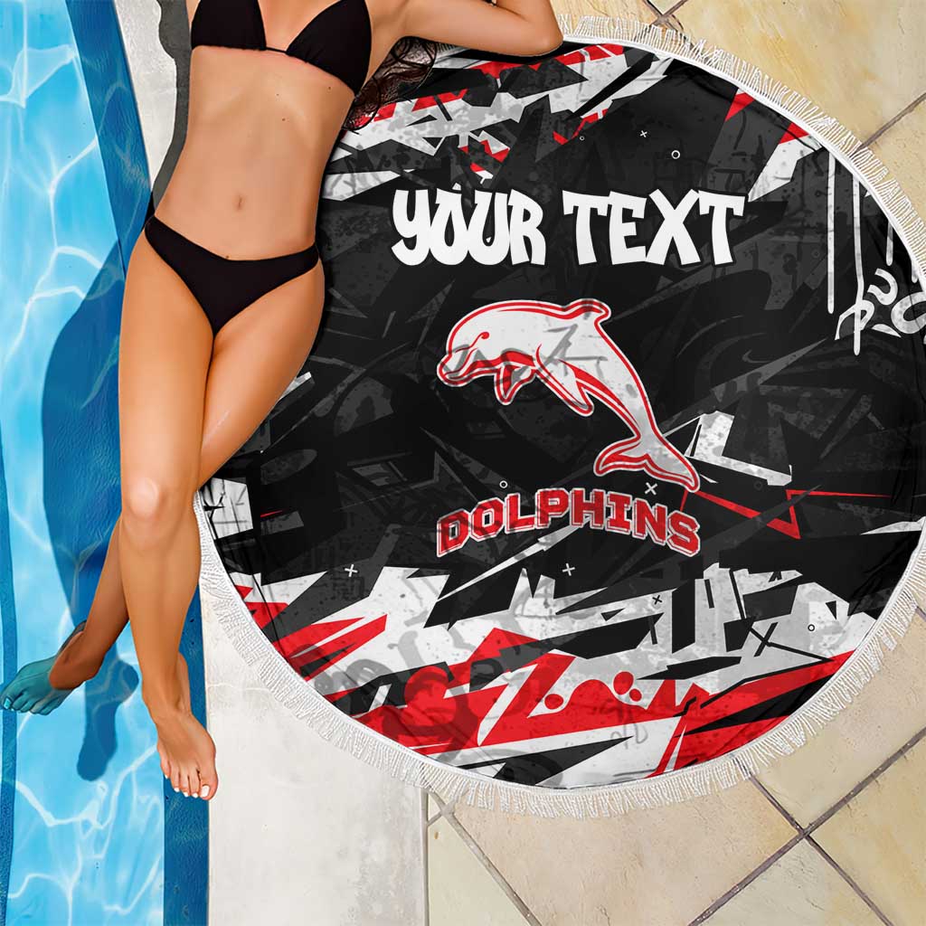 Personalized Dolphins Beach Blanket Graffiti Grunge Abstract Urban Street Style Design