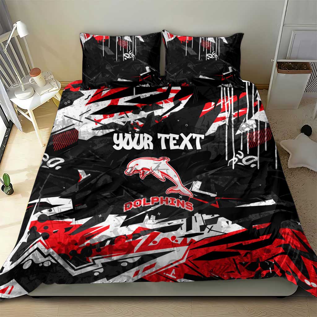 Personalized Dolphins Bedding Set Graffiti Grunge Abstract Urban Street Style Design
