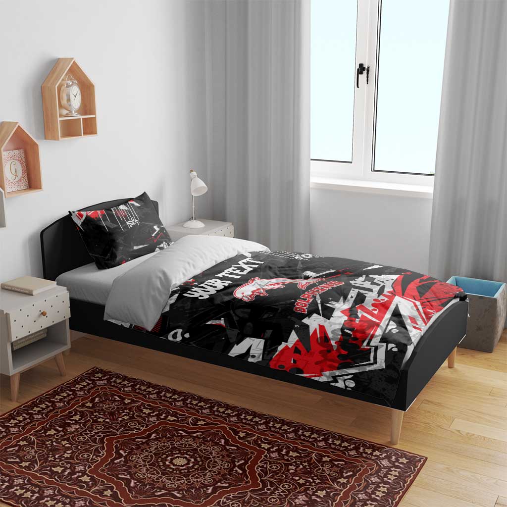 Personalized Dolphins Bedding Set Graffiti Grunge Abstract Urban Street Style Design