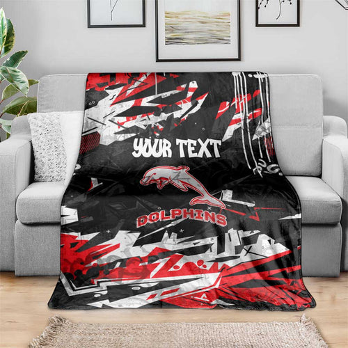 Personalized Dolphins Blanket Graffiti Grunge Abstract Urban Street Style Design