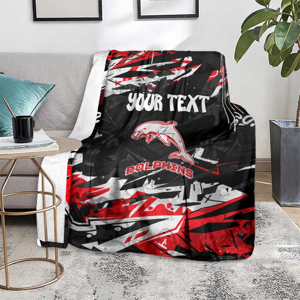 Personalized Dolphins Blanket Graffiti Grunge Abstract Urban Street Style Design
