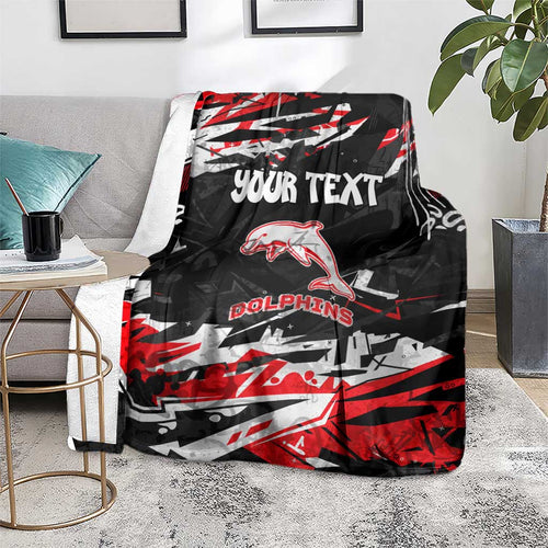 Personalized Dolphins Blanket Graffiti Grunge Abstract Urban Street Style Design