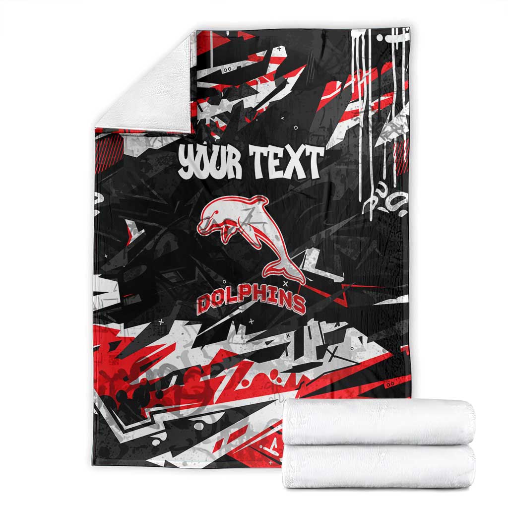 Personalized Dolphins Blanket Graffiti Grunge Abstract Urban Street Style Design
