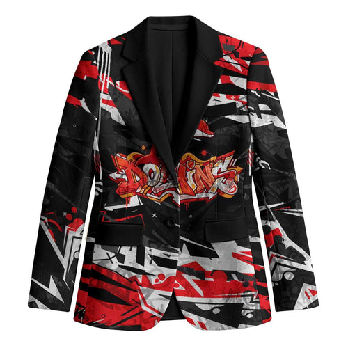 Personalized Dolphins Blazer Graffiti Grunge Abstract Urban Street Style Design