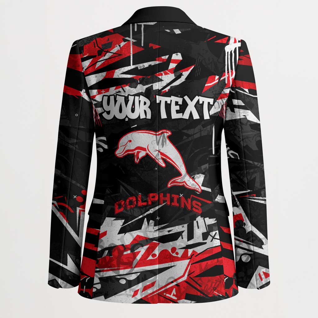 Personalized Dolphins Blazer Graffiti Grunge Abstract Urban Street Style Design