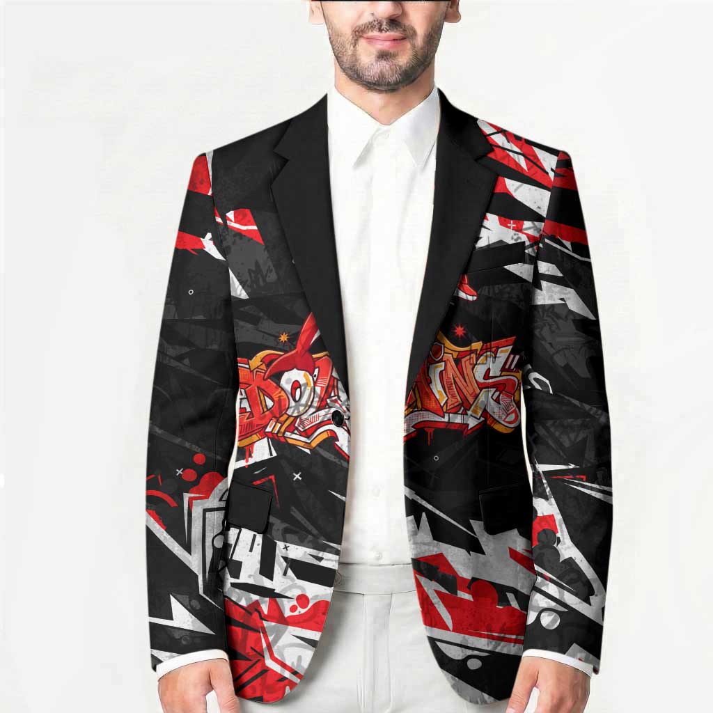Personalized Dolphins Blazer Graffiti Grunge Abstract Urban Street Style Design