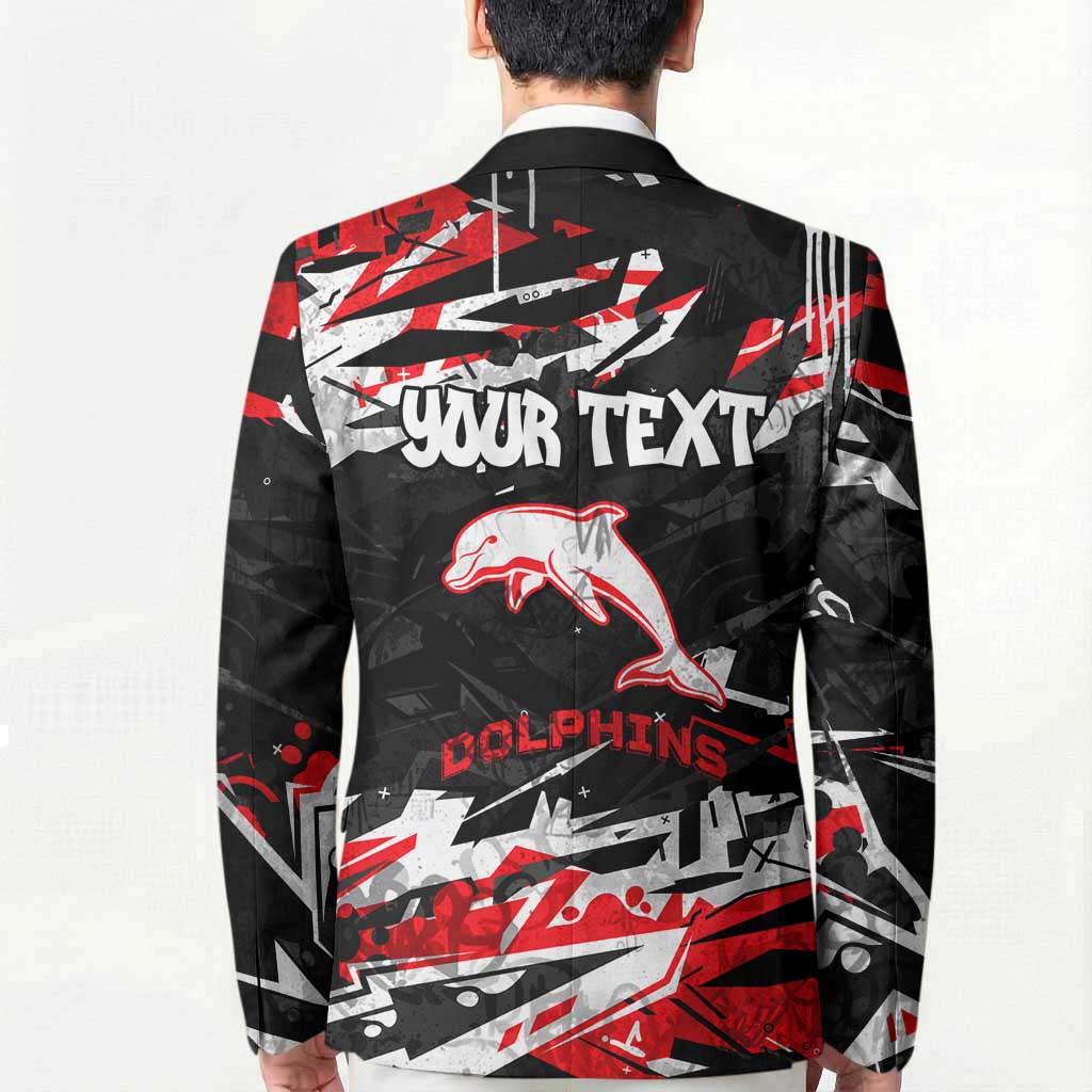 Personalized Dolphins Blazer Graffiti Grunge Abstract Urban Street Style Design