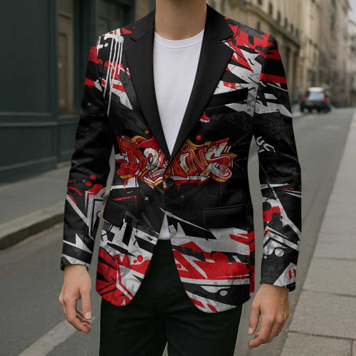 Personalized Dolphins Blazer Graffiti Grunge Abstract Urban Street Style Design