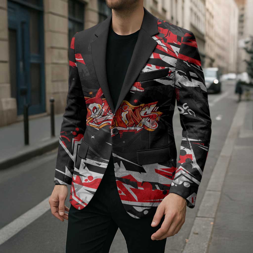 Personalized Dolphins Blazer Graffiti Grunge Abstract Urban Street Style Design