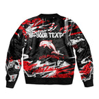 Personalized Dolphins Bomber Jacket Graffiti Grunge Abstract Urban Street Style Design
