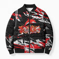 Personalized Dolphins Bomber Puffer Jacket Graffiti Grunge Abstract Urban Street Style Design