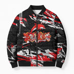 Personalized Dolphins Bomber Puffer Jacket Graffiti Grunge Abstract Urban Street Style Design