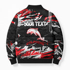 Personalized Dolphins Bomber Puffer Jacket Graffiti Grunge Abstract Urban Street Style Design