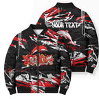 Personalized Dolphins Bomber Puffer Jacket Graffiti Grunge Abstract Urban Street Style Design