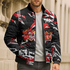 Personalized Dolphins Bomber Puffer Jacket Graffiti Grunge Abstract Urban Street Style Design