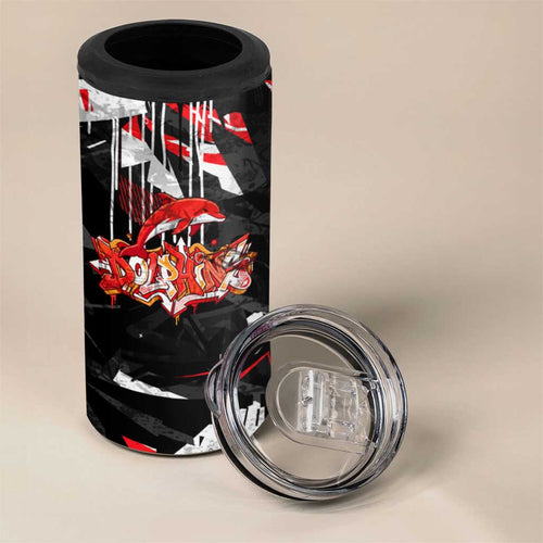 Personalized Dolphins 4 in 1 Can Cooler Tumbler Graffiti Grunge Abstract Urban Street Style Design