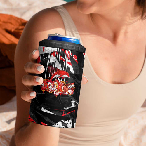 Personalized Dolphins 4 in 1 Can Cooler Tumbler Graffiti Grunge Abstract Urban Street Style Design