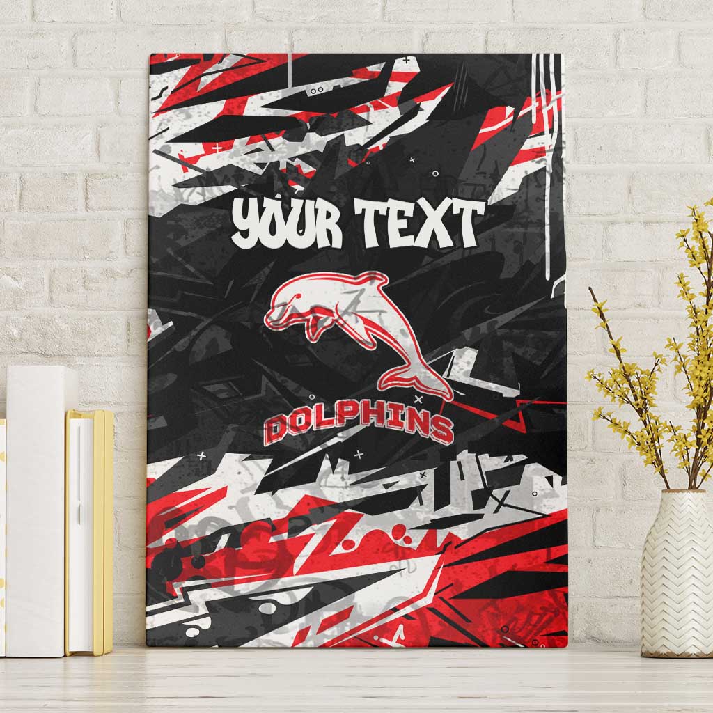 Personalized Dolphins Canvas Wall Art Graffiti Grunge Abstract Urban Street Style Design
