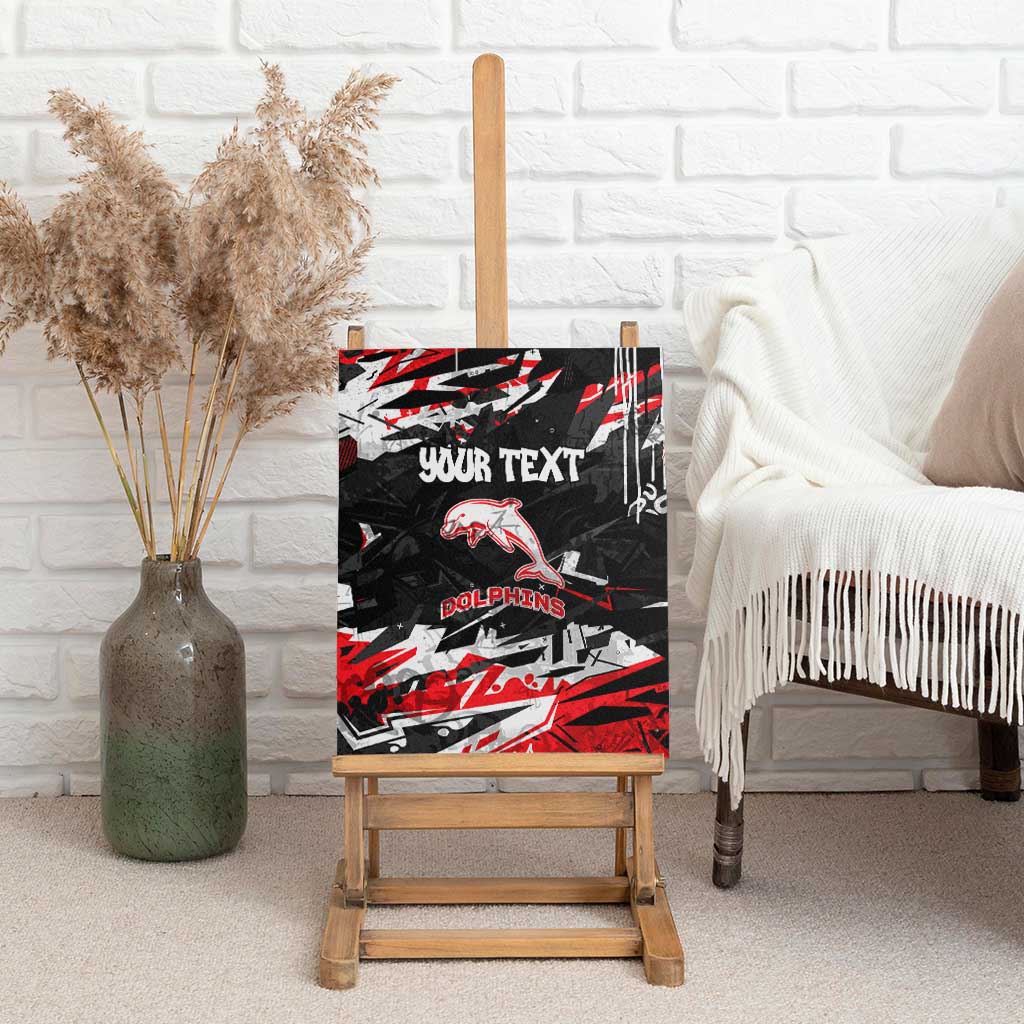 Personalized Dolphins Canvas Wall Art Graffiti Grunge Abstract Urban Street Style Design