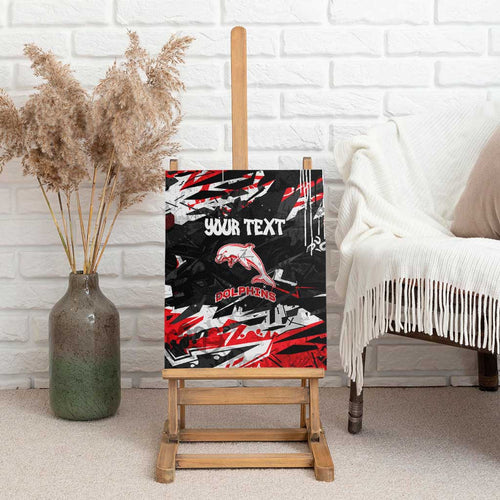 Personalized Dolphins Canvas Wall Art Graffiti Grunge Abstract Urban Street Style Design